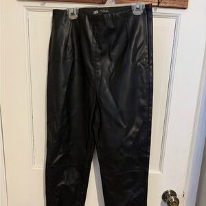 Zara faux leather pants. Size Medium Worn once in excellent condition